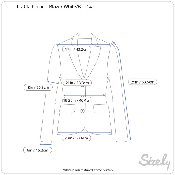 White and Black Textured Blazer Three Button Soft - Picture 3 of 8